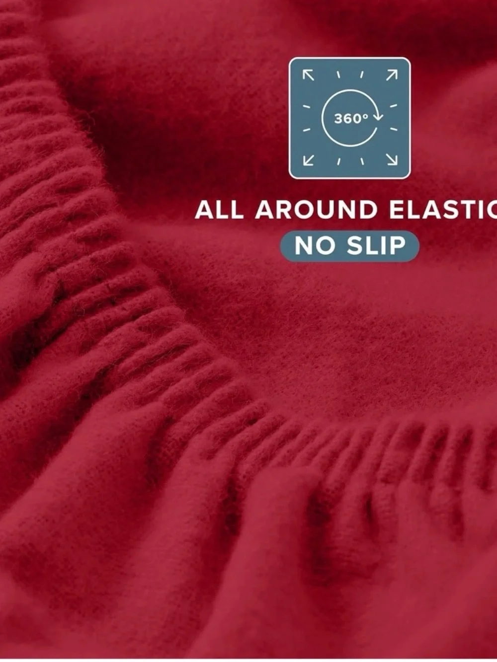 Bare Home|  Red Fitted Sheet 100 % Cotton (flannel)